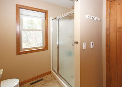 Bathroom remodel project in Door County, WI. New custom-tiled shower