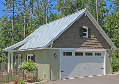 Detached 2 stall garage built by PortSide Builders in Door County.