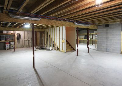 Unfinished basement before