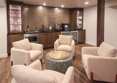 Basement Finish with Lounge and Wine Bar