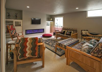 Finished basement with family room