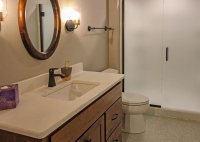 Basement finish with full bathroom.