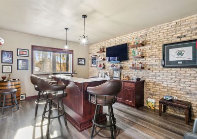 Custom Bar in Dark-Stained Wood