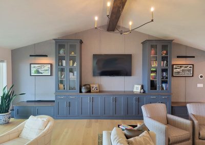 Great Room After with Custom Shelving