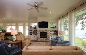 Custom-Built Cabinetry and Shelving in Living Room
