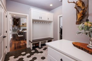 Mudroom with Drop Zone, Bench with Hooks, Coat Closet