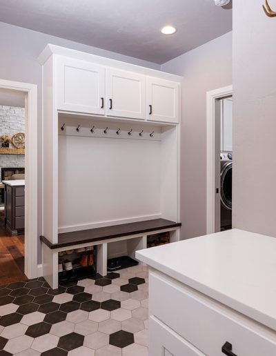 Mudroom with Drop Zone, Bench with Hooks, Coat Closet