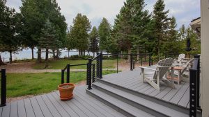 New Trex Composite Deck with view to Lake in northeast Wisconsin