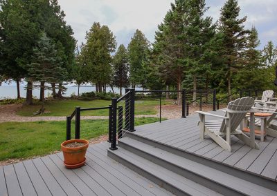 New Trex Composite Deck with view to Lake in northeast Wisconsin