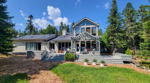 Cedar wood deck in northeast Wisconsin