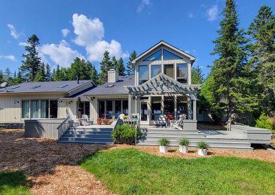 Cedar wood deck in northeast Wisconsin
