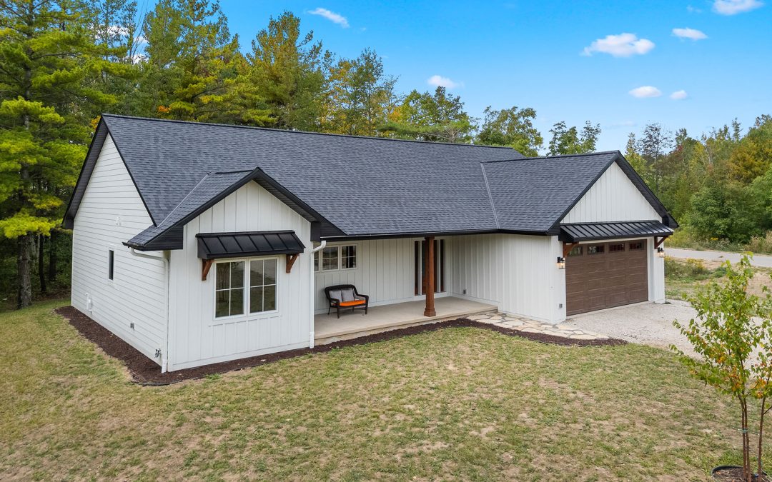 Ranch Style Home White with Black Trim
