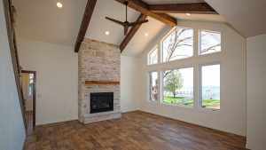 Great Room with Cultured Stone Fireplace
