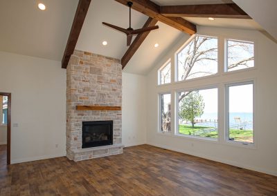 Great Room with Cultured Stone Fireplace