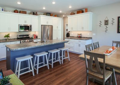 Kitchen with custom-built cabinetry, ranch home